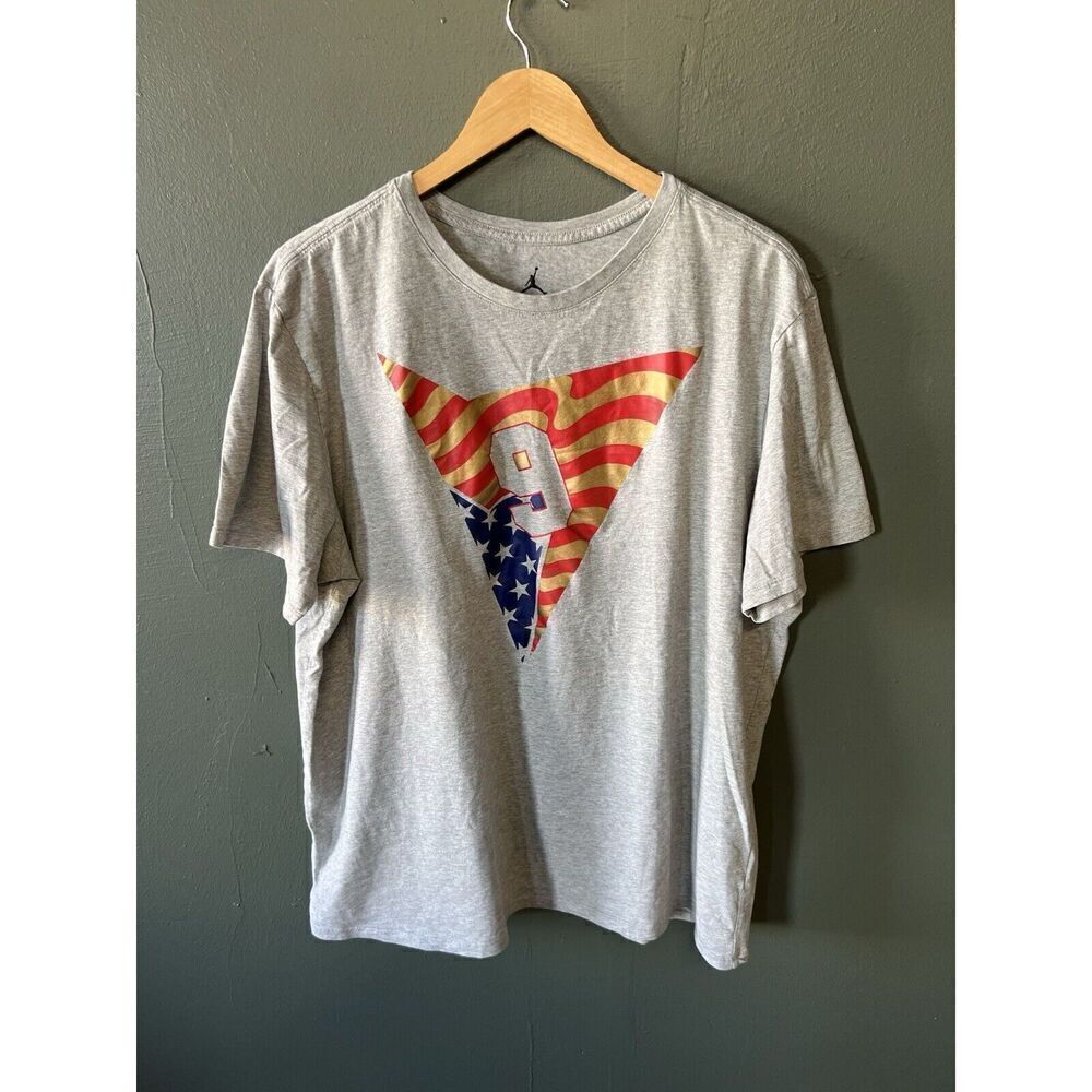 Jordan Brand Gray Short Sleeve Olympic Graphic T-shirt Size 2XL